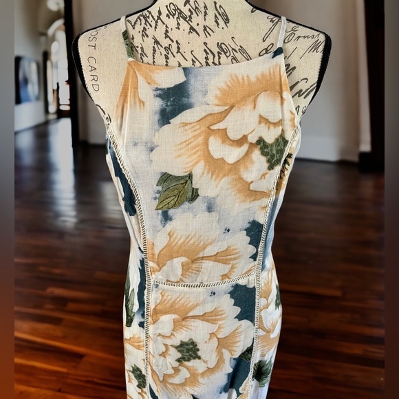 Farm Rio EUC Greenfield Midi Dress Sundress Floral White medium Anthropologie - Picture 7 of 16